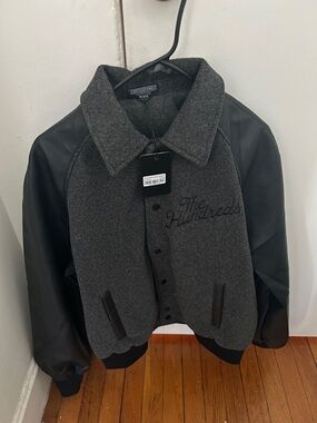 The Hundreds Gray & Black Varsity Bomber Jacket